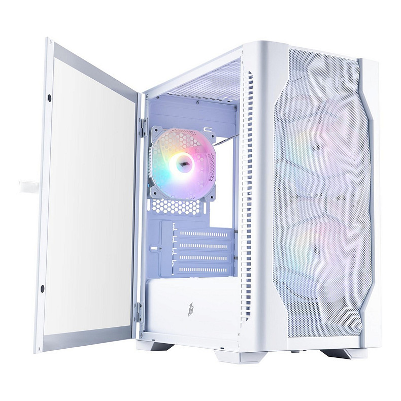Корпус 1stPlayer D4-M-WH-2F1P-W-1F1-W White