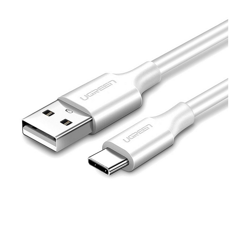 Кабель USB 2.0 AM-Type-C M, 1.5 м, 3.0A, (18W) Nickel Plating Білий, US287 UGREEN