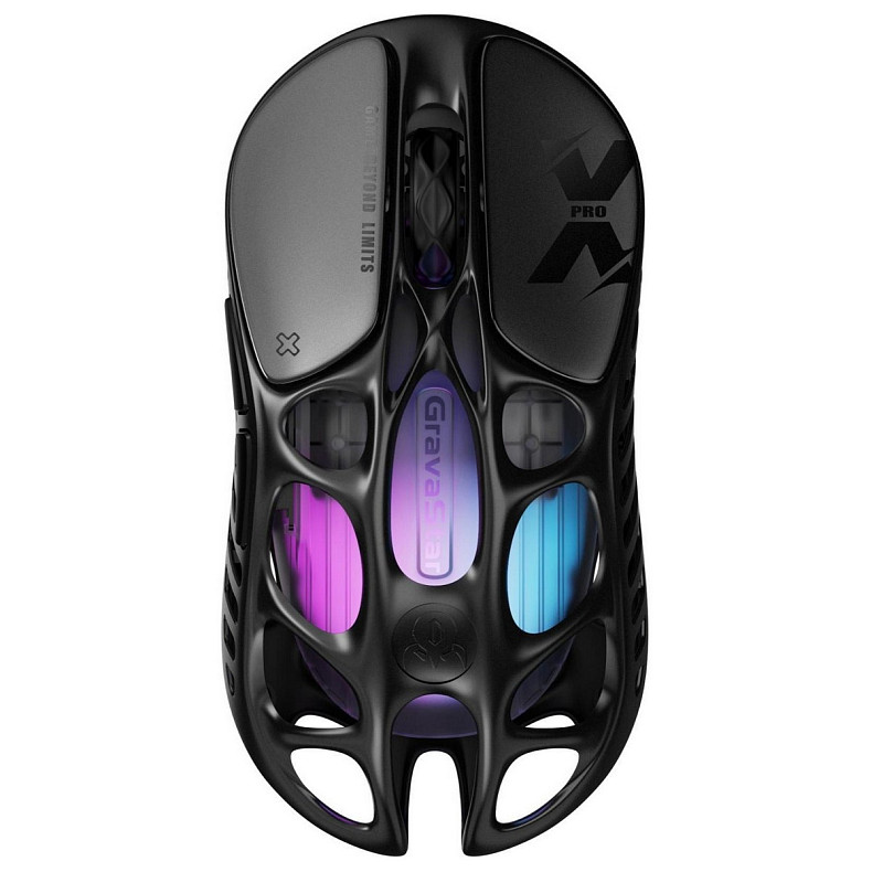 Мышь GravaStar Mercury X Pro, 8K, BT/WL/USB-A, RGB, черный