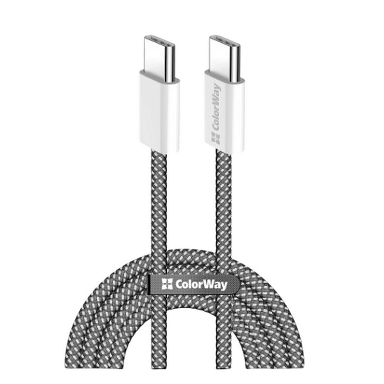 Кабель ColorWay USB Type-C + USB Type-C (M/M), 3.0 А, 1 м, Black (CW-CBPDCC061-BK)