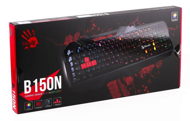 Клавiатура A4Tech B150N Bloody Black USB