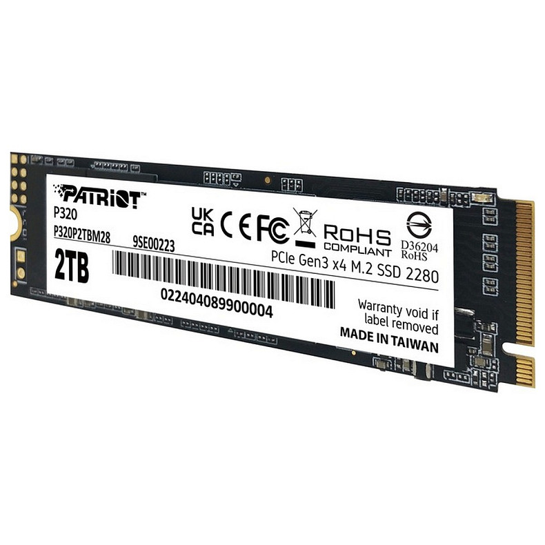 SSD диск 2TB Patriot P320 M.2 2280 PCIe 3.0 x4 NVMe TLC (P320P2TBM28)