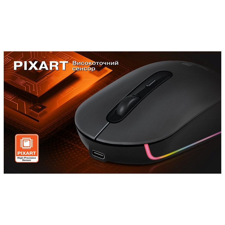 Миша бездротова REAL-EL RM-470W Dark Gray