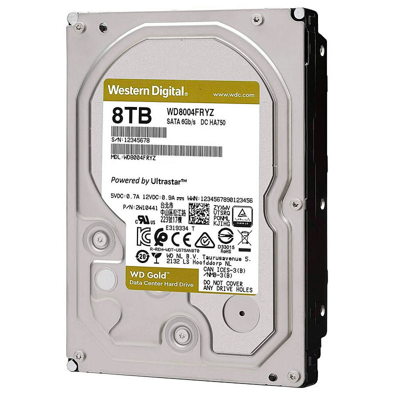 Жесткий диск WD 8.0TB Gold 7200rpm 256MB (WD8004FRYZ)