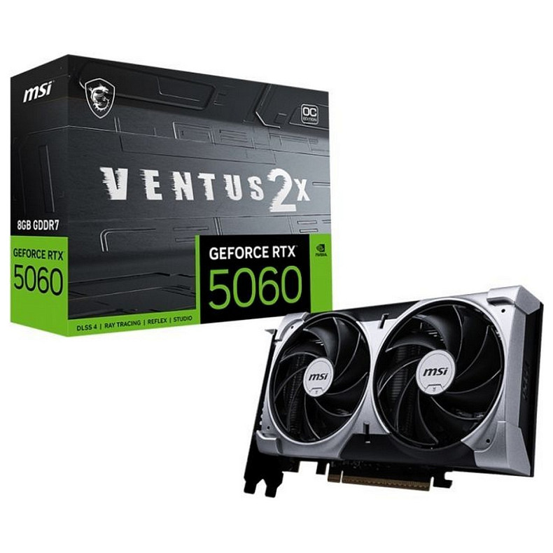 Відеокарта MSI GeForce RTX 5060 Ventus 2X OC 8GB GDDR7 (GeForce RTX 5060 8G VENTUS 2X OC)