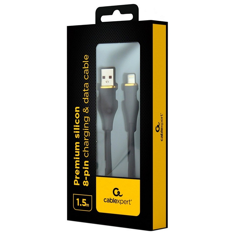 Кабель Cablexpert USB - Lightning (M/M), 2.1 A, 1.5 м, Black (CC-USB2S-AM8PM-1.5M-BK)
