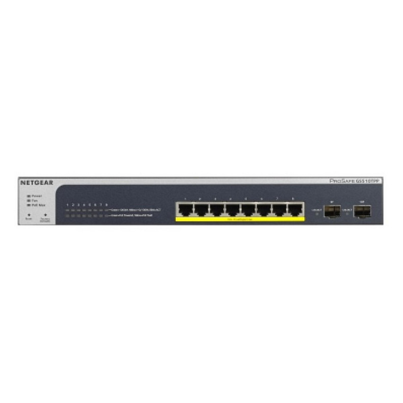 Коммутатор NETGEAR GS510TPP 8x1GE PoE+(190Вт), 2xSFP, управляемый L2