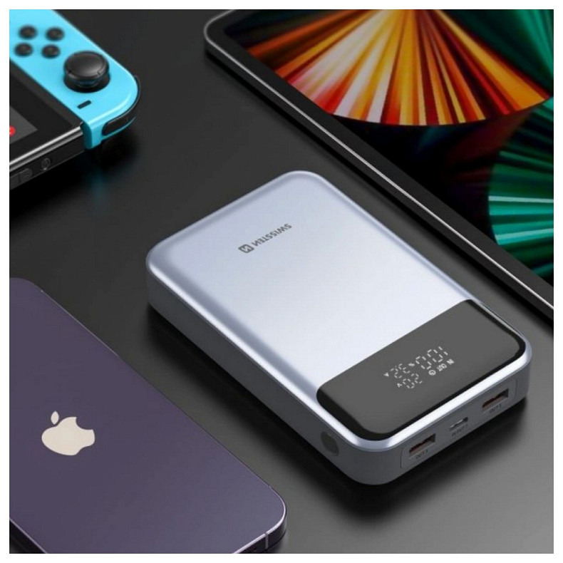 Универсальная мобильная батарея Swissten 20000mAh 100W Black/Silver (8595217483781)