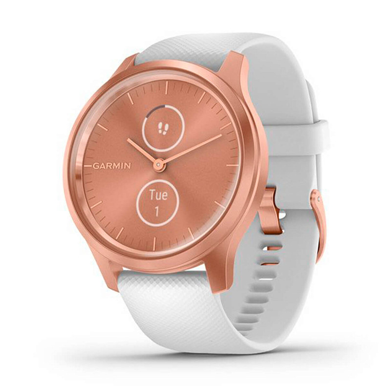 Спортивные часы GARMIN Vivomove Style Rose Gold Aluminum Case with White Silicone Band