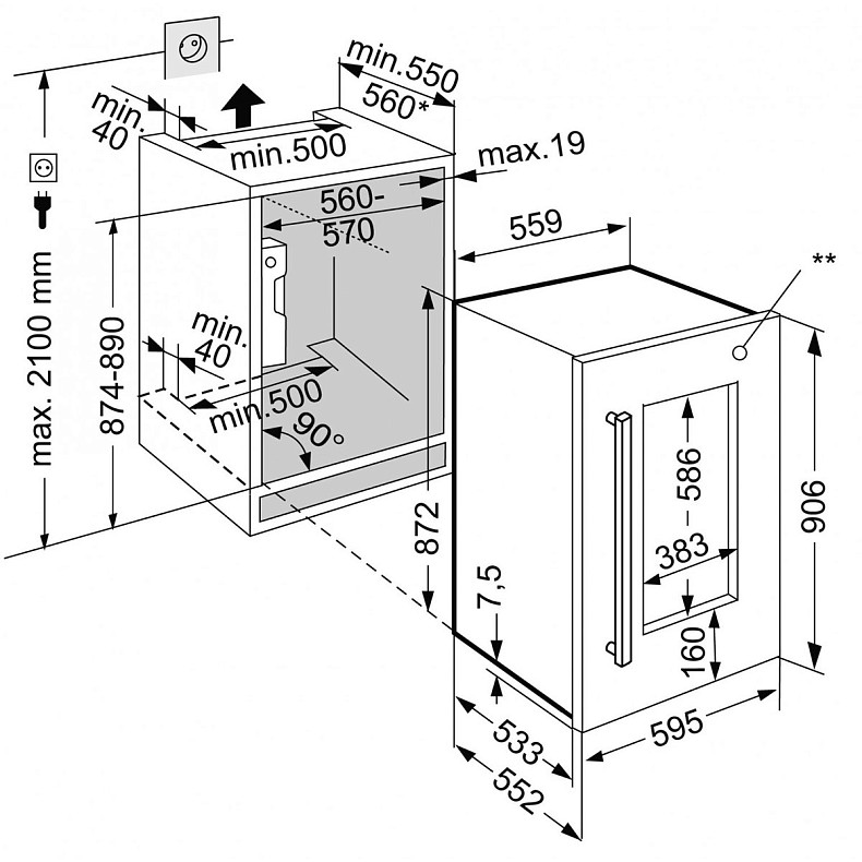 Вбудована винна шафа Liebherr EWTdf 1653