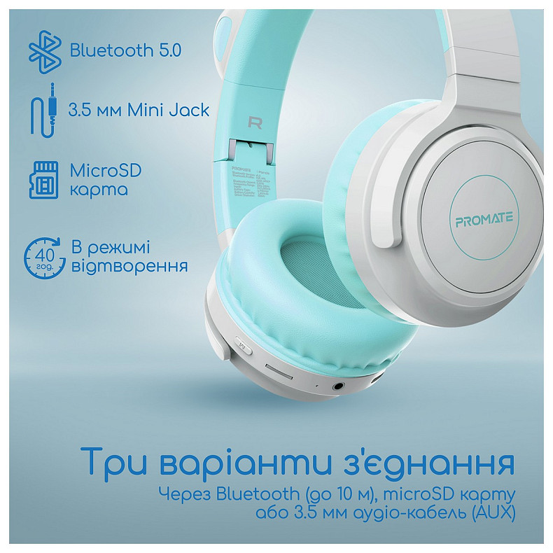 Bluetooth-гарнітура Promate Panda Aqua