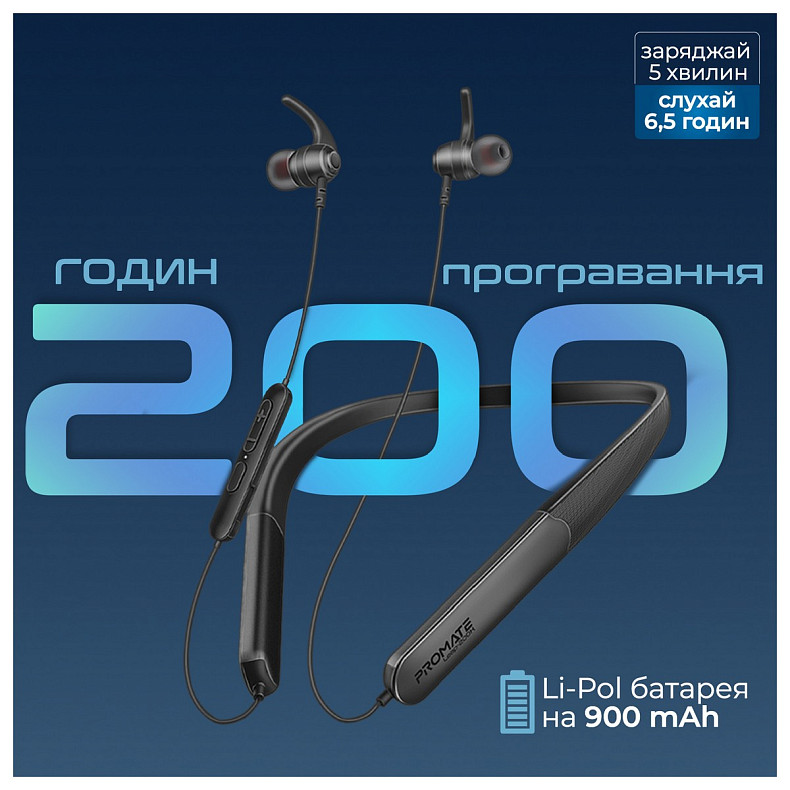 Наушники Promate Leap-200h Black