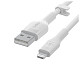 Кабель Belkin USB-A > Lightning, 1м, силиконовый, с клипсой, белый