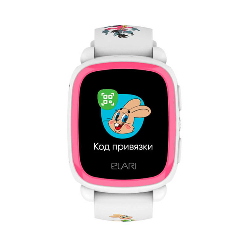 Детские смарт-часы с GPS Elari KidPhone Ну Погоди White - белые