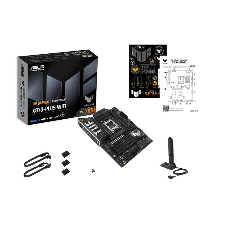 Материнская плата ASUS TUF GAMING X870-PLUS WIFI sAM5 X870 4xDDR5 M.2 HDMI WiFi BT ATX