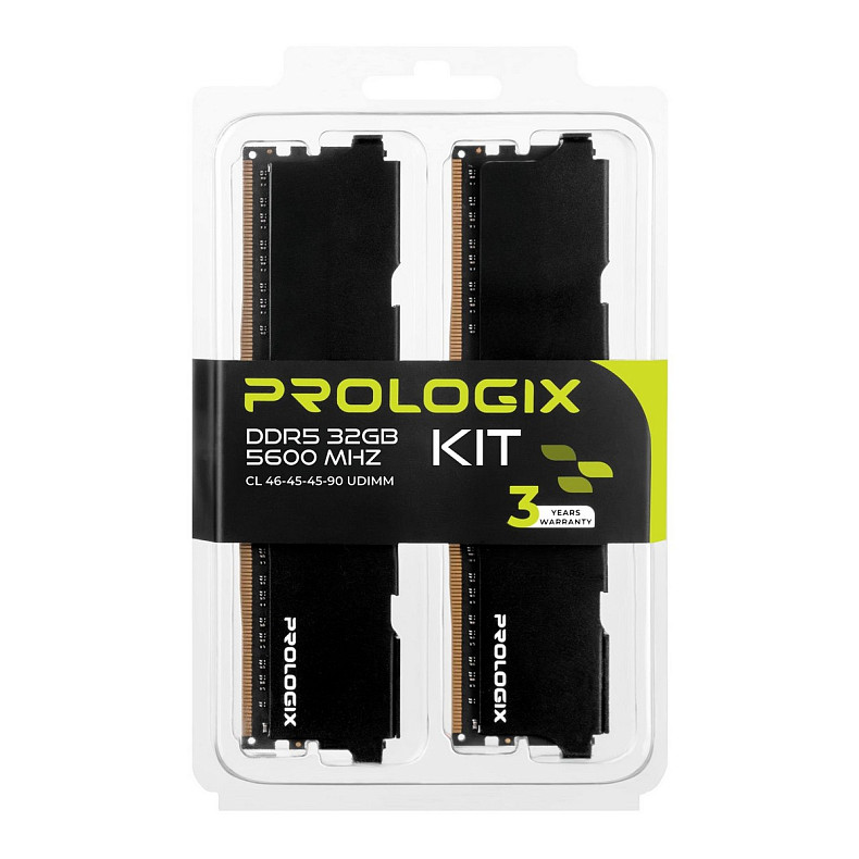 ОЗУ Prologix Black DDR5 2x16GB/5600 (PRO32GB5600B5K)