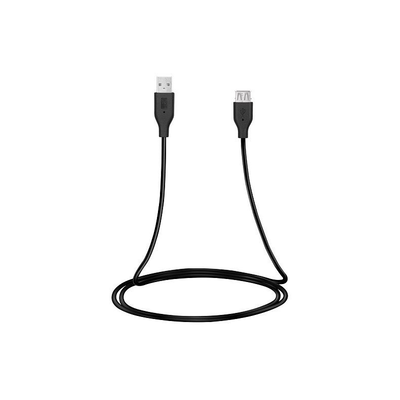 Кабель 2E USB 2.0 (AM/AF), 3m, black