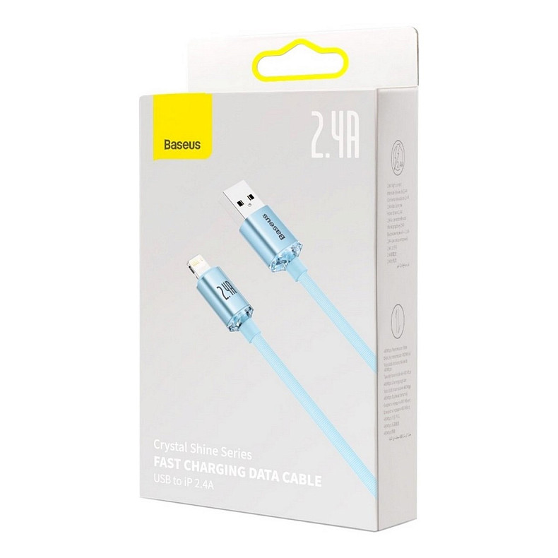 Кабель Baseus Crystal Shine USB - Lightning, 2.4A, 2м Sky Blue (CAJY001203)