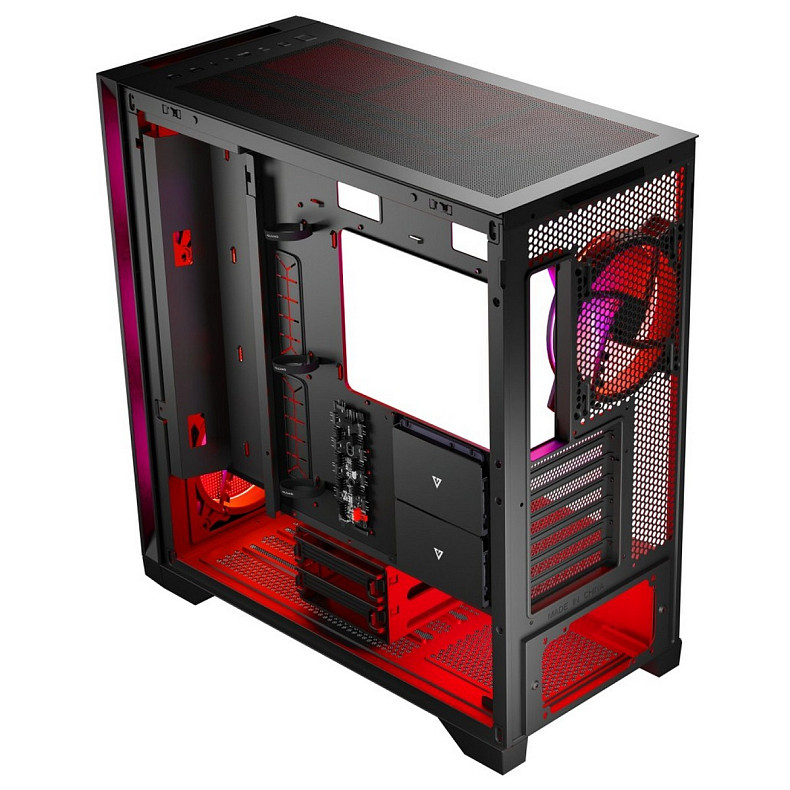 Корпус Modecom volcano expanse s argb 4x140mm fans midi usb 3.0x2+type-c black без БЖ ATX