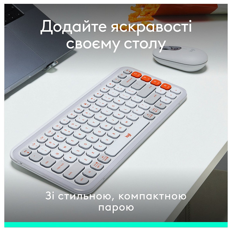 Комплект Logitech Pop Icon Combo Off White (920-013141)