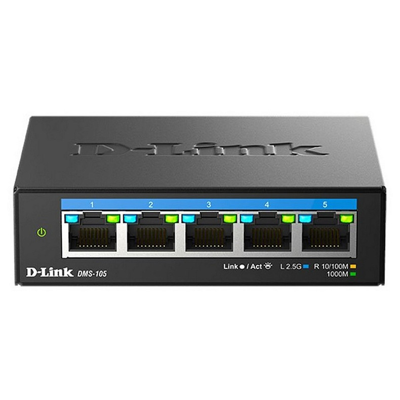 Коммутатор D-Link DMS-105/E 5x2.5GE, Неуправляемый