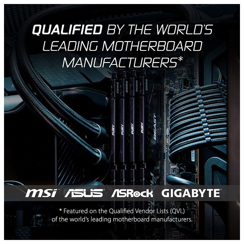 Память ПК Kingston DDR5 16GB 6000 FURY Beast EXPO