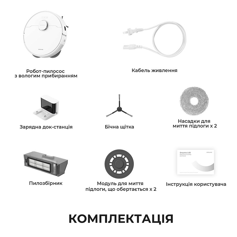Робот-пилосос миючий Dreame Bot L40