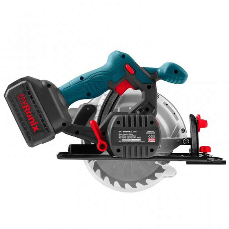 Циркулярная пила Ronix 20Вт, 165мм, 4Ач x 2 (8609)