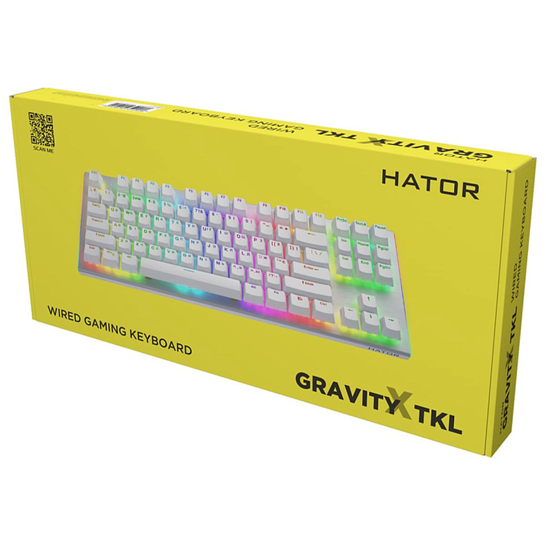 Клавіатура HATOR Gravity X TKL orange (HTK551UA) white