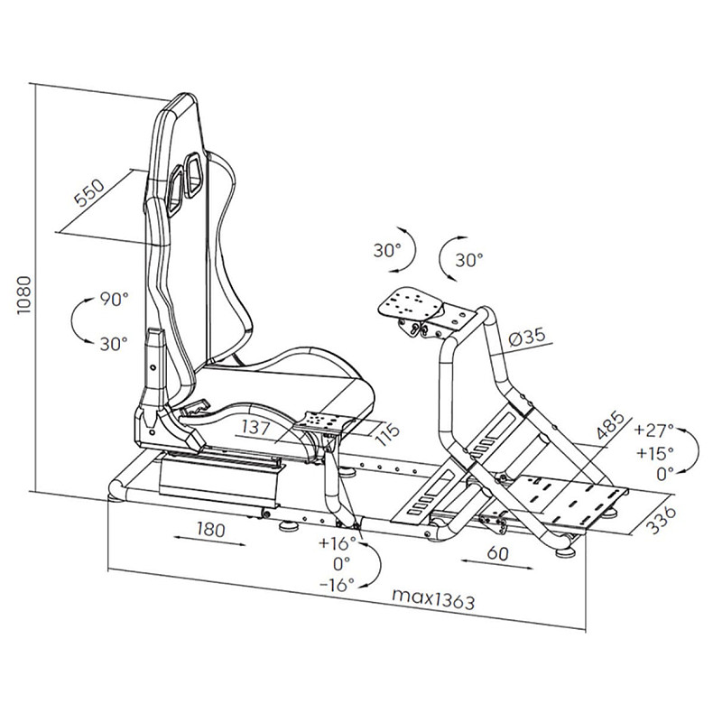 Кресло для геймеров "кокпит" GamePro RS100