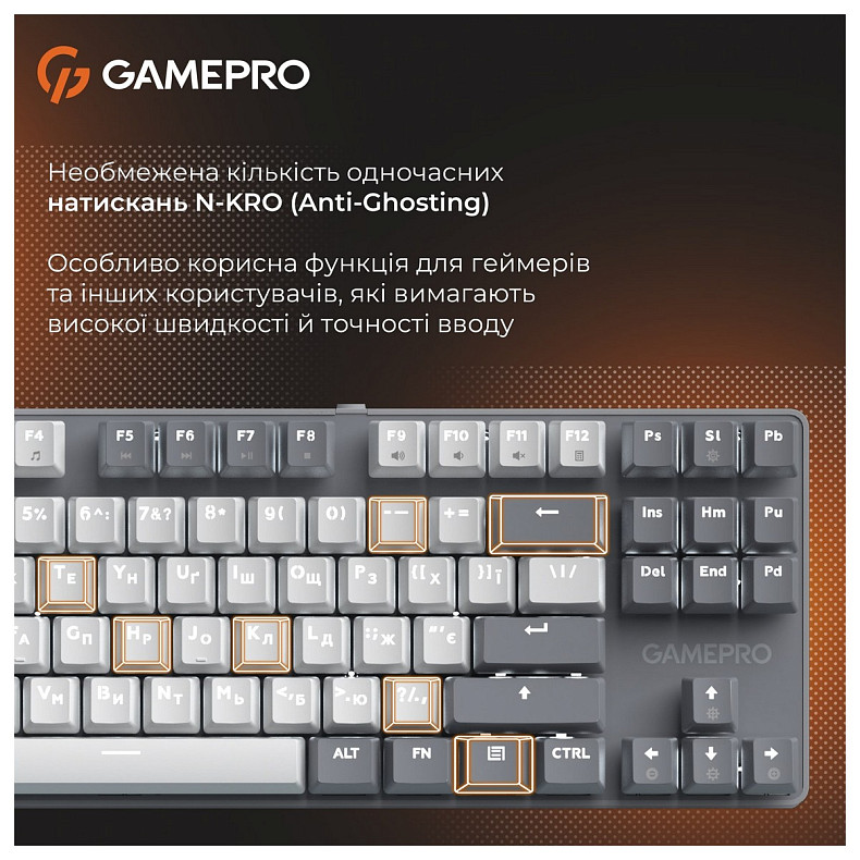 Клавіатура GamePro Genesis Metallic MK110G Outemu Red Swithes USB Gray