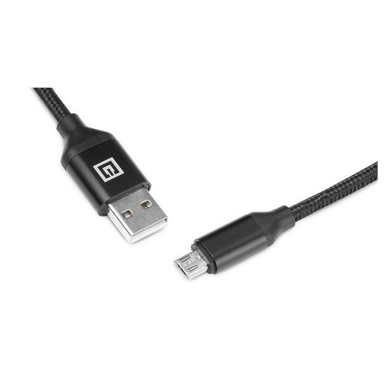 Кабель REAL-EL Premium Fabric USB-microUSB 2m, Black (EL123500048)