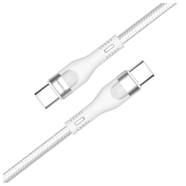Кабель ColorWay USB Type-C + USB Type-C (M/M), 5.0 А, 1 м, White (CW-CBPDCC065-WT)