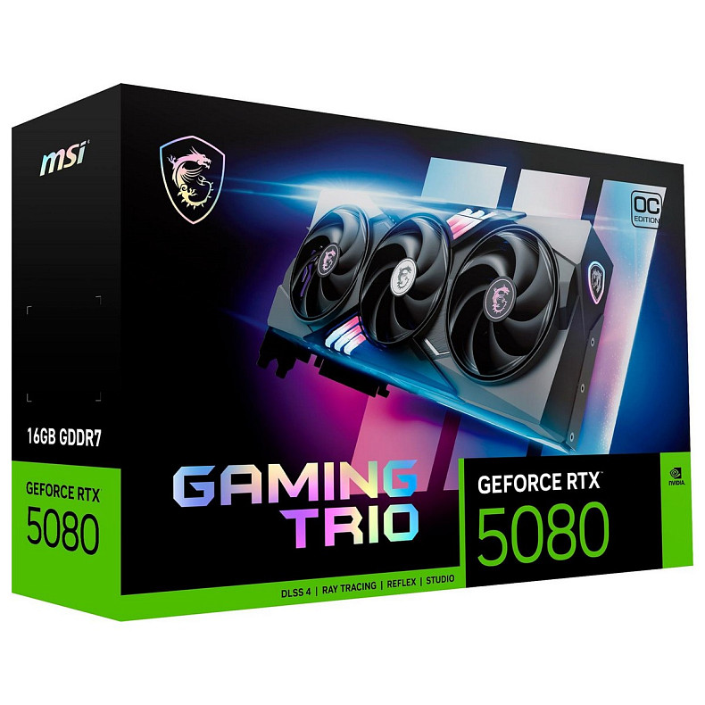 Відеокарта MSI Gaming Trio OC RTX 5080 16GB GDDR7 (GeForce RTX 5080 16G GAMING TRIO OC)