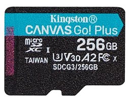 Карта пам'яті MicroSDXC 256GB UHS-I/U3 Class 10 Kingston Canvas Go! Plus R170/W90MB/s (SDCG3/256GBSP)