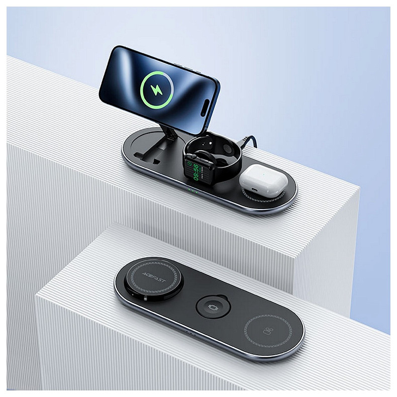 Зарядний пристрій Wireless QI 3in1 15W E19 Qi2 Acefast