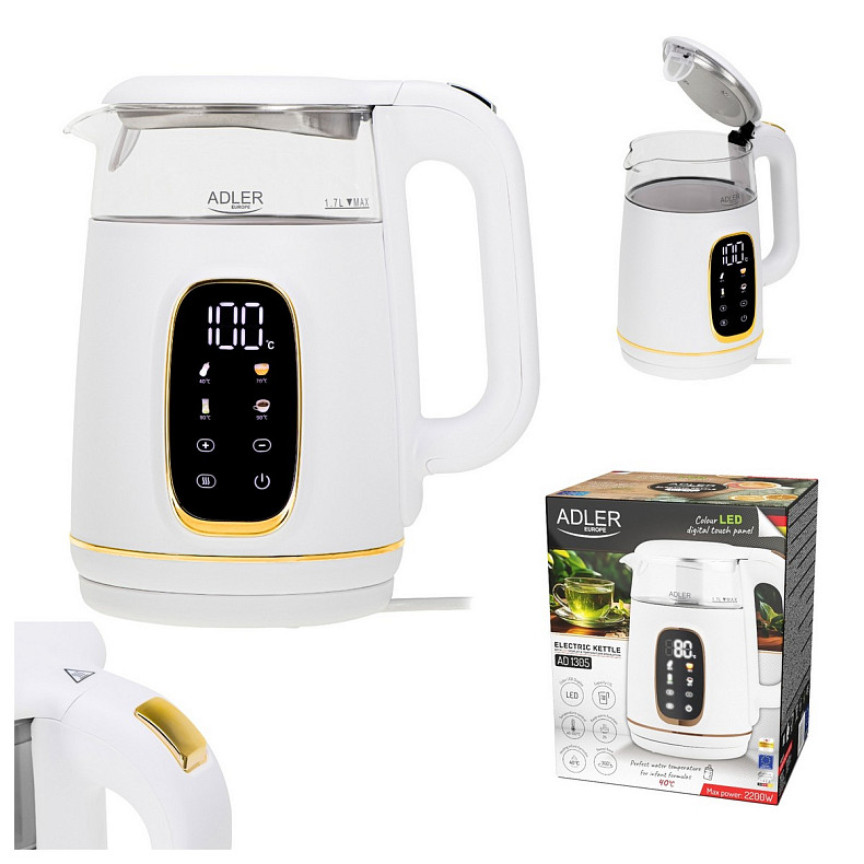 Электрочайник Adler AD 1305 white gold