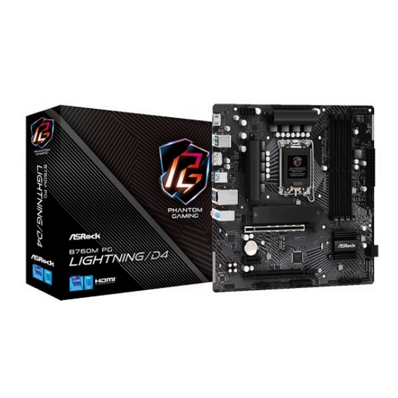 Материнська плата ASRock B760M PG Lightning/D4 Socket 1700