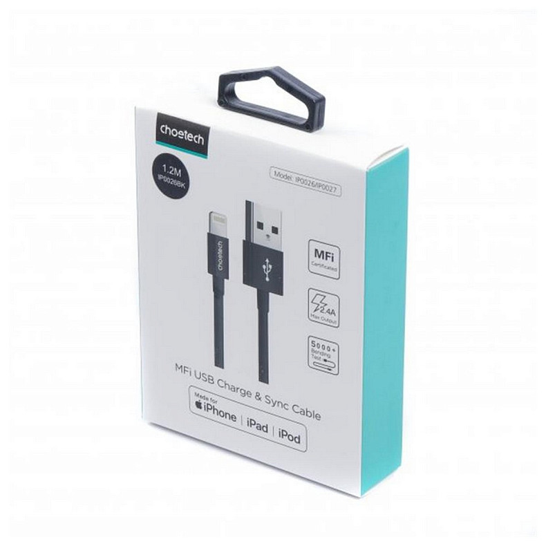 Кабель Choetech USB - Lightning, 1.2м (IP0026-BK)