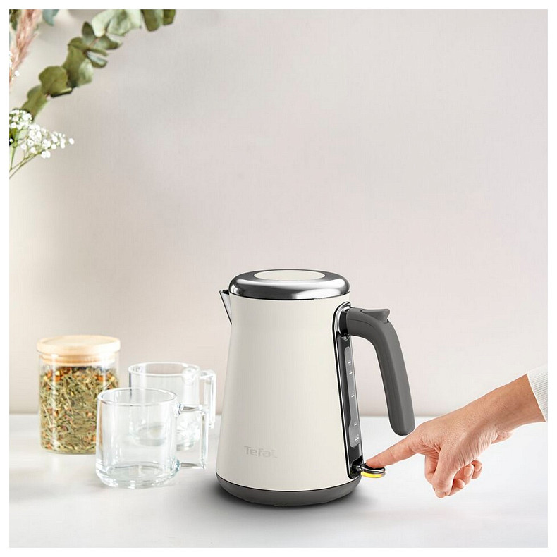 Електрочайник Tefal Collection 1.68л, Strix, нерж. сталь, бежевий