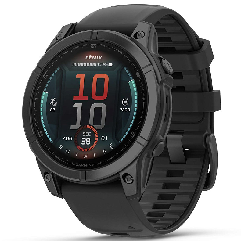 Спортивний годинник GARMIN Fenix E 47mm AMOLED Slate Gray with Black Silicone Band