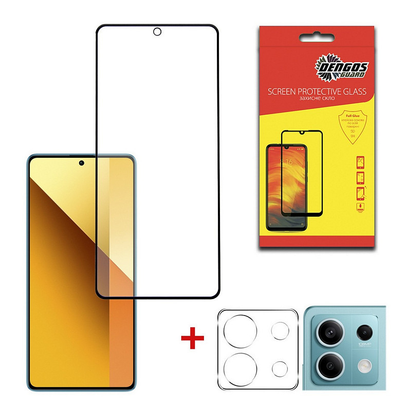 Защитное стекло Dengos для Xiaomi Redmi Note 13 5G Black Full Glue (DG-TGSCP-02)