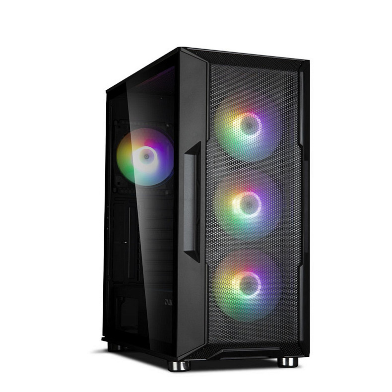 Корпус Zalman I3 Neo, без БЖ, 1xUSB3.0, 2xUSB2.0, 4x120mm RGB, TG Side Panel, ATX, чорний