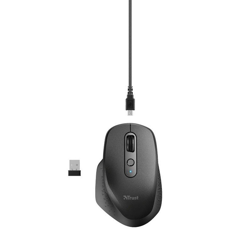 Мышь Trust Ozaa Rechargeable Wireless Mouse - black 2400 dpi