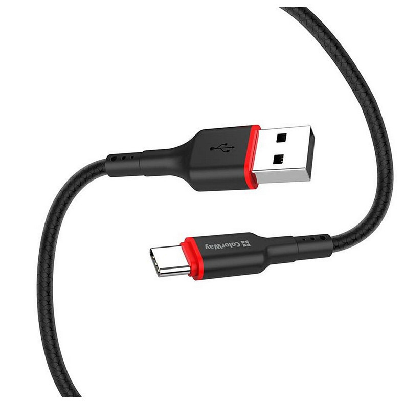 Кабель ColorWay USB - USB Type-C (M/M), 2.4 А, 1 м, Black (CW-CBUC064-BK)