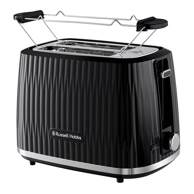 Тостер Russell Hobbs Eden 800Вт, пластик, подогрев, разморозка, черный