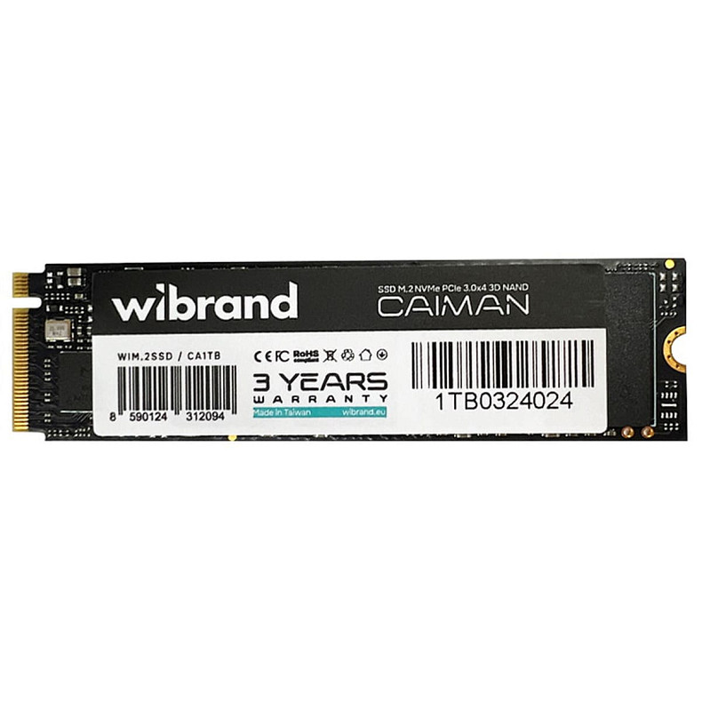 SSD диск M.2 Wibrand Caiman 256GB 2280 PCIe 3.0 NVMe 3D NAND