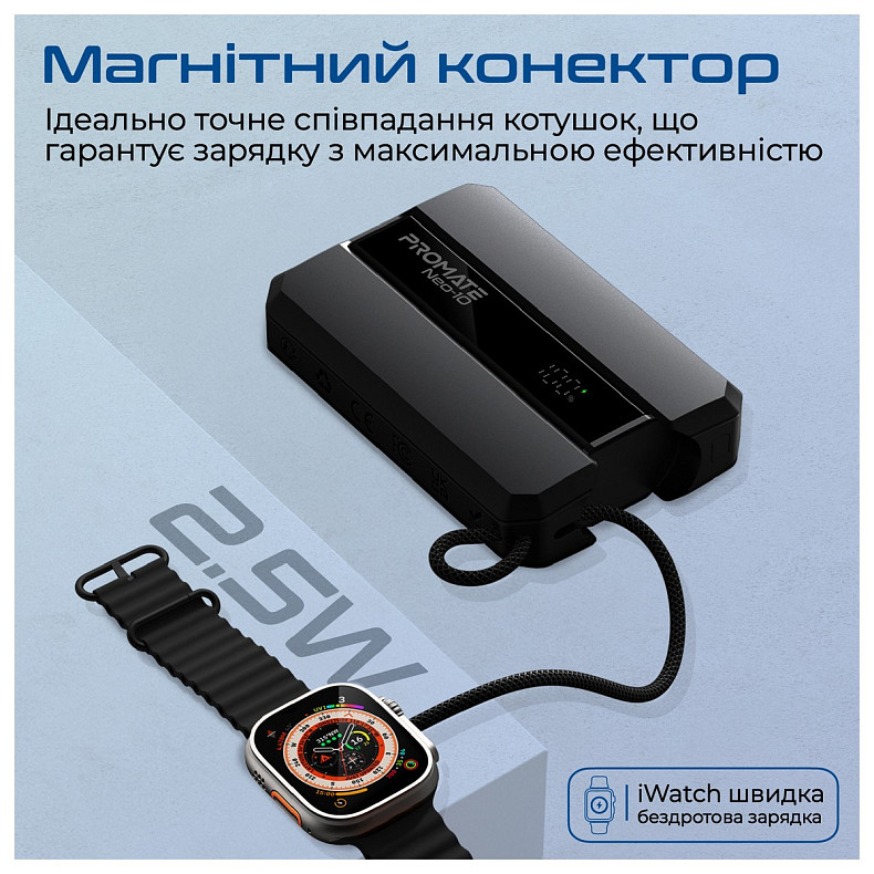 Универсальная мобильная батарея Promate Neo-10 10000mAh 30W Black (neo-10.black)
