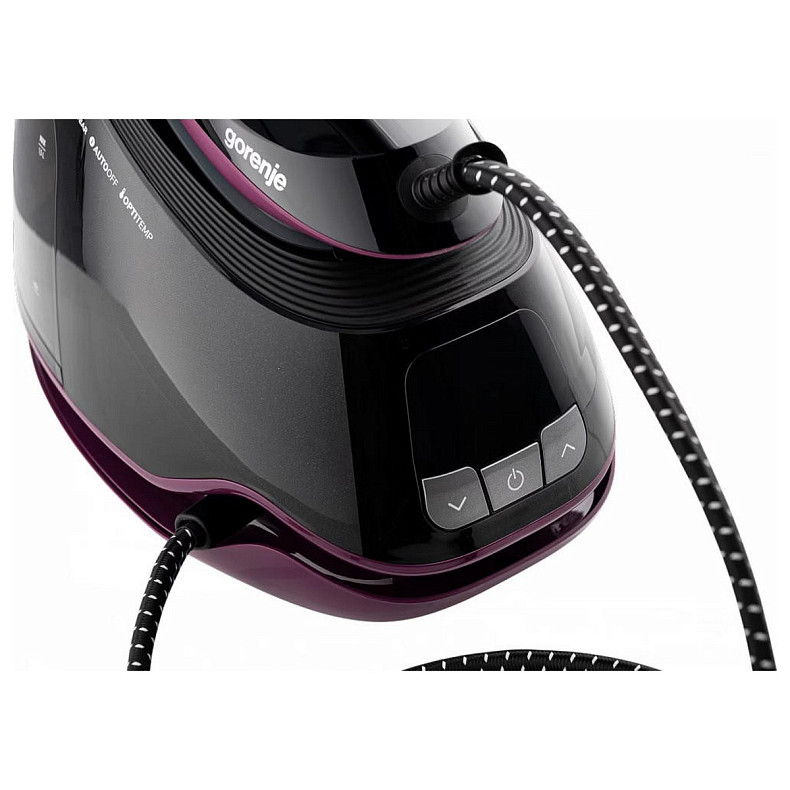 Праска-парогенератор Gorenje, 3000Вт, 1500мл, паровий удар -160гр, дисплей, керам. підошва, чорний