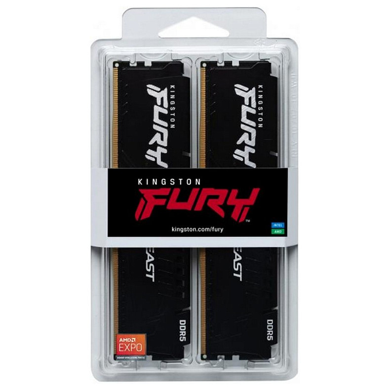 ОЗУ Kingston Fury Beast DDR5 2x32GB 5600MHz Black (KF556C36BBE2K2-64)